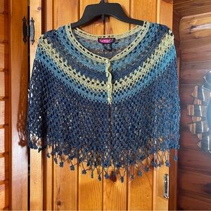 Say‎ What? Blue and Gold Camisole Shawl